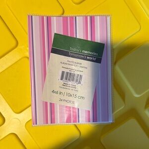 Pink and White Striped Photo Album